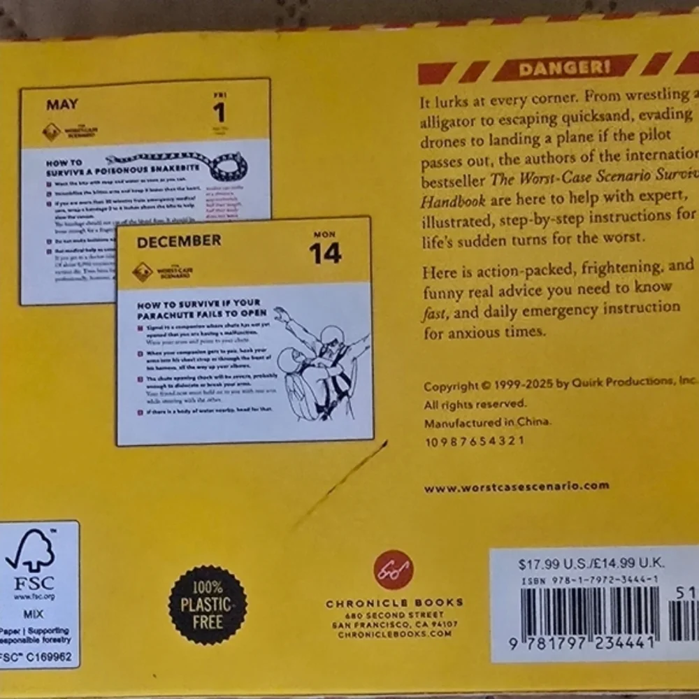 2026 Worst Case Scenario Survival Desk Calendar Emergency Tips Prepper Gift